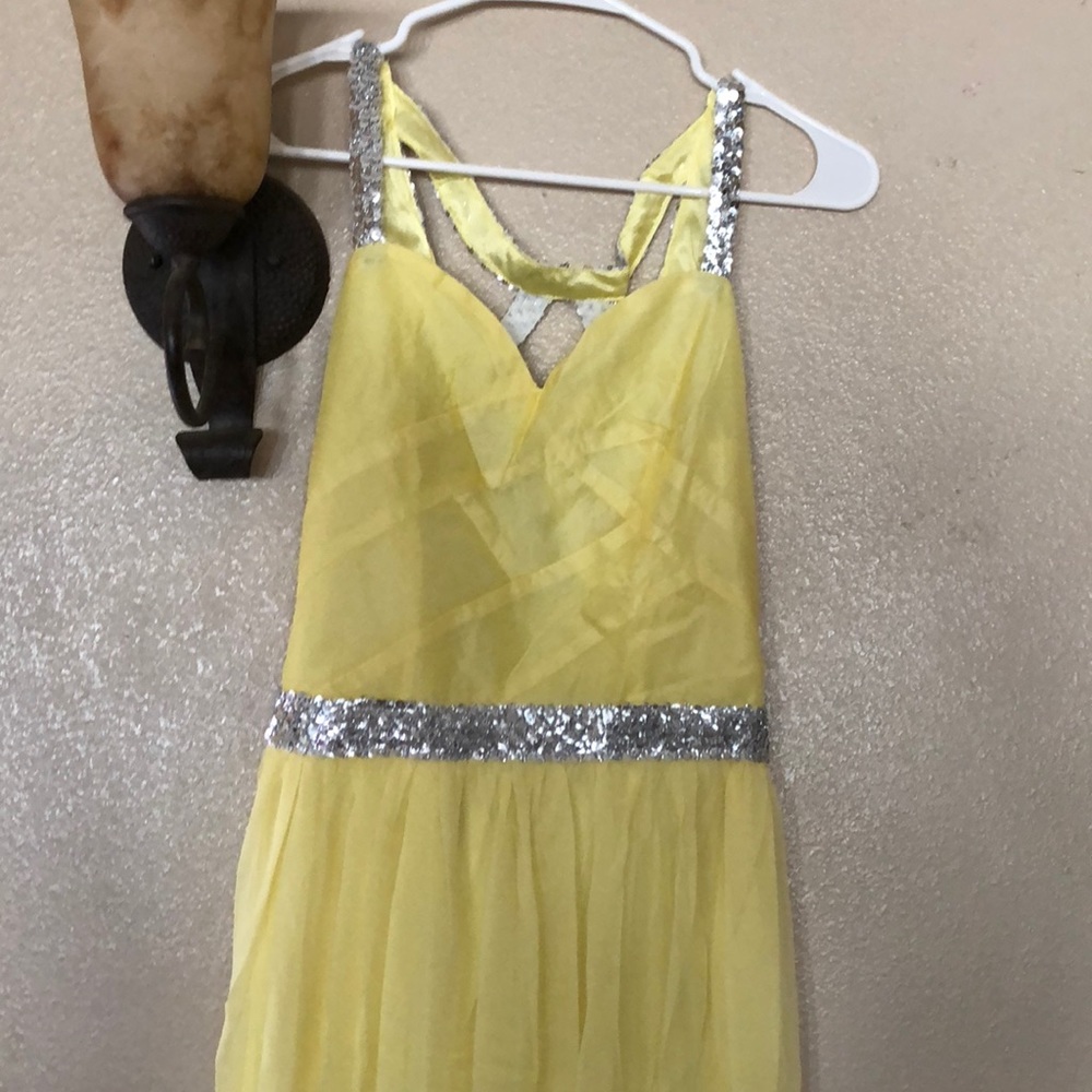 Beautiful yellow silver embellished dress